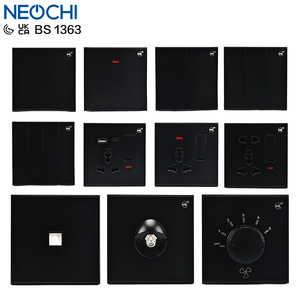 Chất lượng cao saudi bền điện 250V 13A 3 gang 1/<span class=keywords><strong>2</strong></span> cách ánh sáng màu đen tường thiết bị chuyển mạch cho văn phòng nhà khách sạn sử dụng - Product Image 1