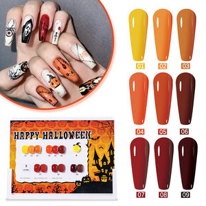 ZRKGEL OEM <span class=keywords><strong>Halloween</strong></span> 15ml 9 flacons Vernis à ongles en gel souple longue durée sans <span class=keywords><strong>Hema</strong></span> Haute pigmentation Échantillon gratuit Ensemble de vernis à ongles en gel UV - Product Image 1