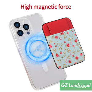 Aimant fort <span class=keywords><strong>à</strong></span> pois floral téléphone dos porte-carte de <span class=keywords><strong>crédit</strong></span> élastique anti-chute flip lycra manches poche pour téléphone - Product Image 3