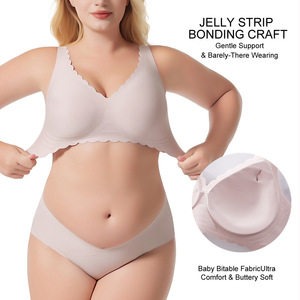 Sujetador sin costuras de gelatina de talla grande para mujer, con diseño de ondas góticas y fruncido para evitar la flacidez - Product Image 2