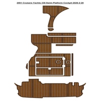 Tapis de pont en mousse EVA imitation teck pour plateforme de bain et cockpit de bateau 2001 Cruisers Yachts 330, style SeaDek MarineMat, auto-adhésif