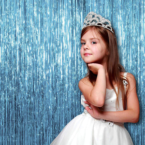 Decorazioni per Compleanno e Matrimonio, <span class=keywords><strong>Tende</strong></span> Scenografiche per Anniversario Adulti, Addio al Nubilato, <span class=keywords><strong>Tende</strong></span> in Lamina Dorata Glitterata con Frange - Product Image 3