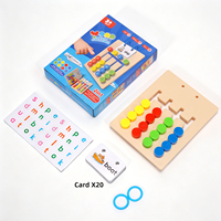 Jouets pour enfants de 0 à 3 ans, planche de puzzle coulissante Montessori 2 en 1, jeu de correspondance des mots en couleur double face, casse-tête éducatif