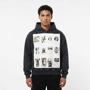 Men's Heavyweight DTG Printing 100% Cotton Woven Fabric Embroidered Pullover 450 GSM <b>Waterproof</b> Eco-friendly Breathable <b>Hoodie</b> - Product Image 2