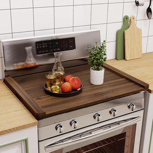 Planche à découper rectangulaire pour dessus de four, compatible lave-vaisselle, couvre-plaque de cuisson, planche de travail domestique - Product Image 1