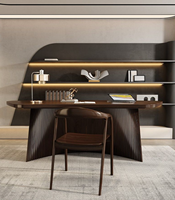 Ensemble bureau et chaise de direction moderne Table en bois pour PDG avec nouveau design Mobilier de bureau gris noyer pour maison ou immeuble de bureaux