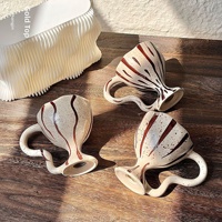 Tasse à café en porcelaine faite à la main de style vintage Shangjin, résistante aux hautes températures, avec poignée, inspirée de l'Instagram