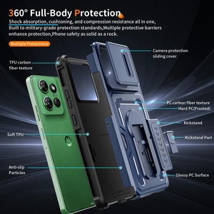เคสโทรศัพท์แบบ Heavy Duty Defender พร้อมฝาปิดเลนส์กล้องแบบเลื่อน ป้องกันแรงกระแทก มีขาตั้งในตัว สำหรับ Motorola Moto <span class=keywords><strong>G</strong></span> Play 2026 - Product Image 6