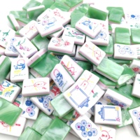 Excellent jeu de mahjong en acrylique personnalisable de couleur vert turquoise, un article tendance adapté aux jeux