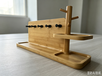 Organisateur de bureau en bois avec porte-clés et étagère de rangement pour le bureau, la maison et l'entrée