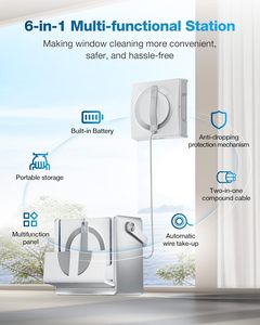 สำหรับหุ่นยนต์ทำความสะอาดกระจกแบบพกพา ECOVACS Winbot W2 Omni แรงดูด 5500Pa ชาร์จขณะทำงานเพื่อการทำความสะอาดอย่างต่อเนื่อง - Product Image 4