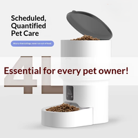 Distributeur de nourriture intelligent et moderne pour animaux de compagnie avec grande capacité de 4 L, alimentation programmée, commande vocale à distance, vidéo et prise en charge de l'application pour usage domestique, vente en gros