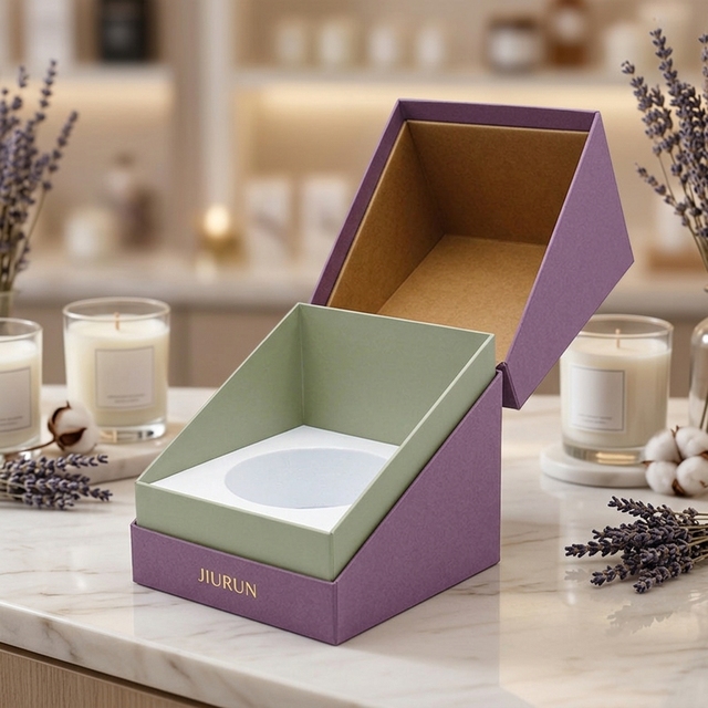 Luxury Slanted Edge Rigid Gift Box Custom Gold Foil Logo Eco Friendly Sustainable Candle Packaging for Boutique Store