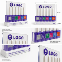 Présentoir de comptoir en acrylique personnalisé pour stylos à injection, surface sérigraphiée, avec 6 maquettes de stylos pour exposition