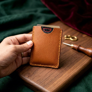 Genuine Leather Fashion Slim Open Closure RFID Blocking Credit <b>Card</b> <b>Wallet</b> Business <b>Card</b> Case - Product Image 1