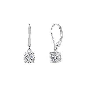 <span class=keywords><strong>Orecchini</strong></span> <span class=keywords><strong>Pendenti</strong></span> RINNITN MOE13 con Moissanite Taglio Rotondo, Placcati in Oro 14K, Argento 925, Diamante Sintetico VVS, Chiusura a Leva Francese per Donne - Product Image 1
