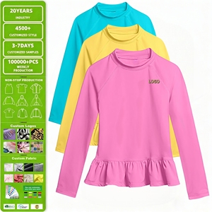 Camiseta de Natación de Manga Larga Personalizada de Alta Calidad, UPF 50+, Suave, Cómoda, Duradera, Protección Solar, Secado Rápido, para Niños - Product Image 1