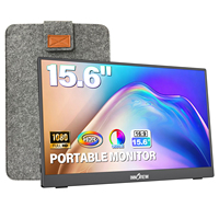 15,6 Zoll FHD 1080P Tragbarer LCD-Monitor 60Hz HDR Mattierter Bildschirm Mit Eingebauten Lautsprechern für Gaming Laptop PC Mac Smartphone