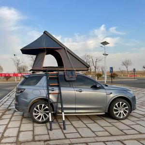 2 orang aluminium cangkang keras Segitiga atap tenda atas berbagai mobil satu lapisan kain Oxford tahan air lipat penggunaan luar ruangan - Product Image 2