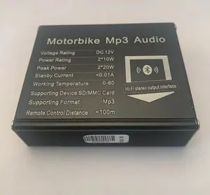 Pemutar Mp3 Sepeda Motor DIY, Radio Fm Audio Sepeda Motor Alarm Speaker dan Remote Kontrol dengan BT Bebas Genggam USB SD