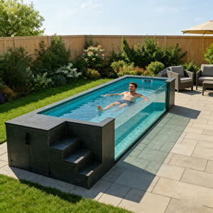 Piscine hors sol en fibre de verre de qualité supérieure, multifonctionnelle, avec pompe intelligente pour spa, au meilleur prix - Product Image 4