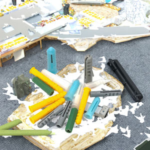 100 pièces/sac, tube d'expansion en plastique, bouchon en caoutchouc, chevilles murales, chevilles murales à nervures M6 M8 M10, <span class=keywords><strong>vis</strong></span> autotaraudeuses - Product Image 3