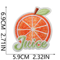 Patchs décoratifs thermocollants pour vêtements et sacs à dos, broderie de fruits d'été mignons : pêche, citron, avocat, ananas