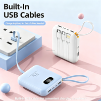Nouvelle mini batterie externe électronique 10000 mAh, mince et portable, avec câble USB-C, Powerbanks 10000 mAh