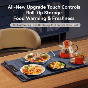 Silicone Food Warmer Mat Non-Slip Lightweight Modern Home/<b>Desk</b> Use Heat Resistant Tray Mat Flexible Rollable <b>Foldable</b> - Product Image 2