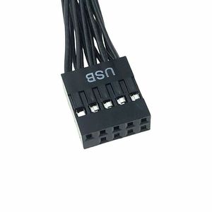 <b>Motherboard</b> Usb 2.0 Adapter Cable 9 Pin 1 To 2 Extension Splitter Black Copper Wire For <b>Computer</b> <b>Motherboard</b> - Product Image 3