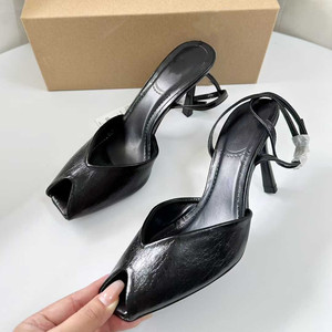 Sandales a Talons Pour Femmes New <b>Toe</b> <b>Cap</b> Peep-<b>toe</b> Fashion Stiletto Heeled Sandals for Women with Buckle, Open Heel Pumps - Product Image 1