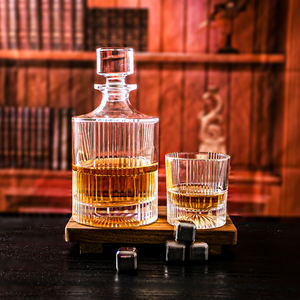 NOVARE Factory 270ml Vasos de whisky con logotipo personalizado Vasos de whisky con rayas verticales - Product Image 3