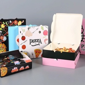 Scatola per Pizza 6/7/8/9/10 Pollici con Motivi Cartoon, Contenitore Rettangolare per Asporto di Frutta, Verdura e Waffle - Product Image 1