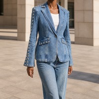 Veste en jean noire pour femme, manches bouffantes, 100% coton, coupe courte, boutons argentés, style streetwear, automne