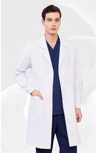 Manteau blanc en coton polyester de haute qualité en gros vêtements d'hiver anti-rides et anti-boulochage uniforme de médecin homme et femme - Product Image 2
