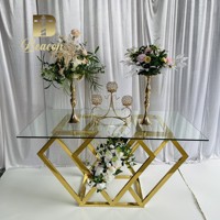Ensemble table à manger rectangulaire de luxe Table de mariée pour banquet de mariage pour événements