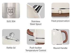 Ấm đun nước điện hai lớp thiết kế mới 1.8l bằng thép không gỉ dùng trong gia đình, có thể tùy chỉnh logo - Product Image 4