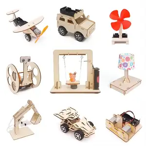 Montagem DIY 3D Puzzle Wooden Stem Puzzle Car Toys Escola Science Experiment Kits Toy Stem Kit brinquedos de engenharia científica para crianças