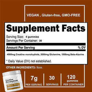 Innovate Organic Sucre Free <span class=keywords><strong>L</strong></span> Carnitine 500mg Gummies naturelles pré-entraînement Gummies Supplément Augmenter <span class=keywords><strong>l</strong></span>'énergie Croissance musculaire - Product Image 3