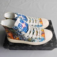 Chaussures en toile montantes imprimées personnalisées pour hommes et femmes, style streetwear, respirantes, décontractées, pour la marche et le sport, vente en gros