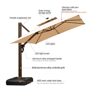 Nuevo diseño LED luz solar Patio Roma sombrilla plegable impermeable paraguas romano para sombreado de jardín para muebles de exterior uso en gimnasio - Product Image 6