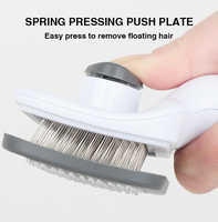 Brosse pour Animaux de Compagnie Carrée d'Usine Auto-nettoyante Peigne Démêlant à Bouton Unique pour Éliminer les Poils de Chien et les Poils Morts, et les Puces