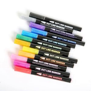 Self Outline Metallic Marker Color Painting Drawing <b>Magic</b> Double Line Pen for Stones Clothes - Product Image 3