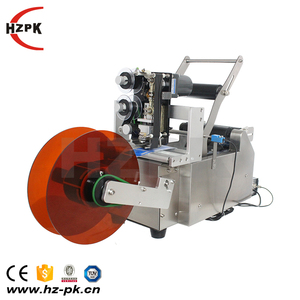 HZPK mt-50 etichettatrici per etichette adesive per bottiglie di vino in vetro rotondo da tavolo per barattoli con stampante per data - Product Image 4
