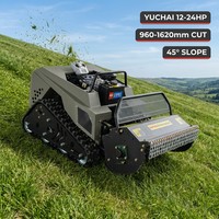 Tondeuse à gazon intelligente télécommandée robuste, tondeuse à pente haute performance avec certificats complets pour les grandes exploitations agricoles européennes