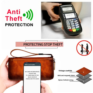 Portafoglio da uomo Banyanu Guangzhou, portafoglio lungo con cerniera, grande capacità, porta carte, custodia in pelle. - Product Image 3