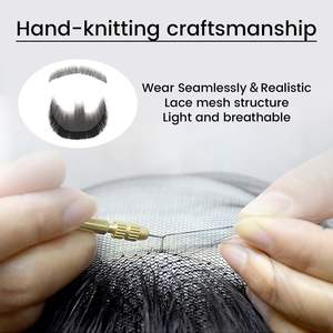 Barbe en cheveux humains, 100% faite à la main, dentelle douce invisible, fausse barbe hautement réaliste, noire, maquillage, cosplay - Product Image 5