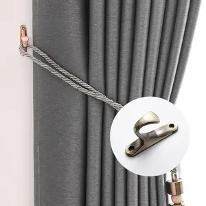 Modern curtain rail hooks aluminium black hanging shower curtain drapery holdback wall hooks rings curtain ring hook clip