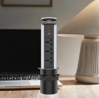 Multiprise encastrée UNI, prise encastrée dissimulée, prise escamotable avec USB pour cuisine et bureau, ouverture de 80 mm