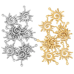 Connecteur Soleil en Acier Inoxydable Taille Moyenne Double Trou pour Bijoux DIY, Pendentif et Accessoire - Product Image 3